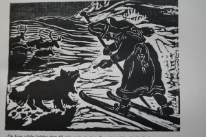 Emilie Demant Hatt. From the book By the Fire [Ved Ilden], lino cut. 1922.